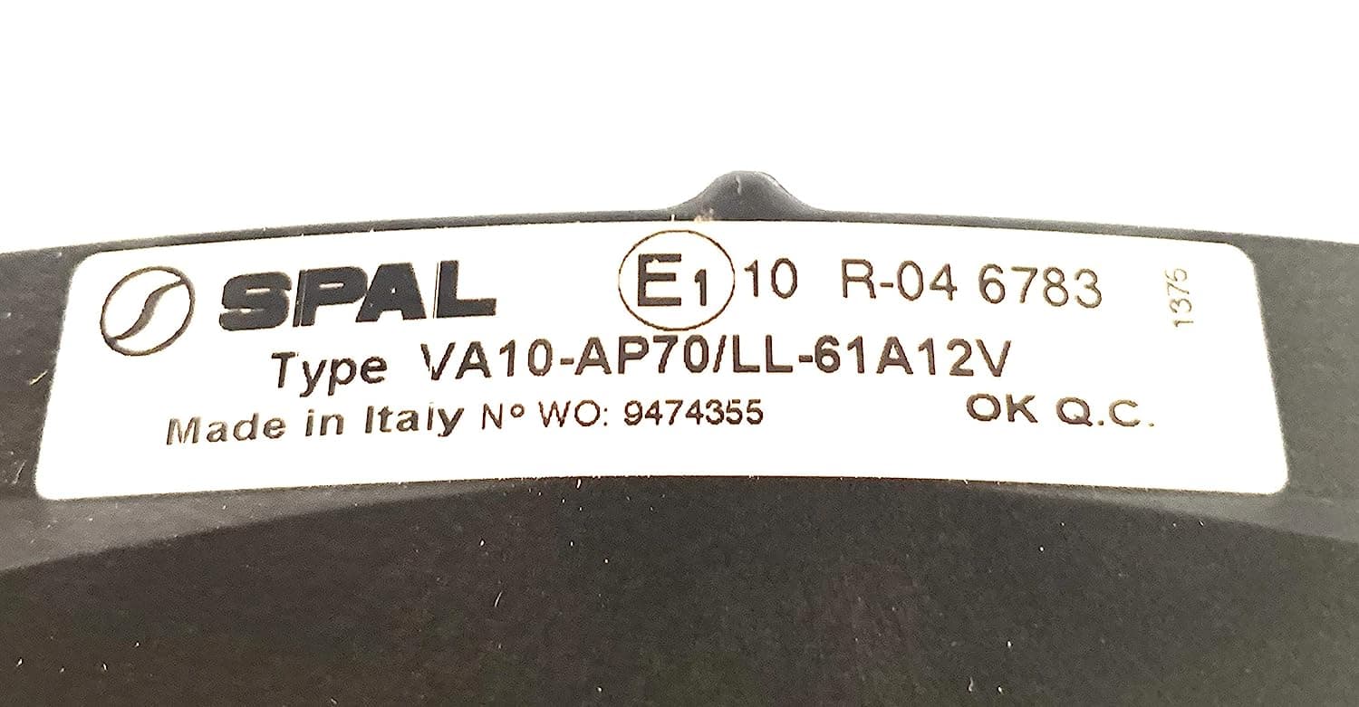 SPAL 12" SPAL Fan - 30102029 12" 12 Volt puller High-Performance Fan Puller with Curved Blades. 1451 cfm VA10-AP70/LL-61A Cooling for Radiators Oil Coolers, APUs and car restoration modification applications SPAL Fan - 30102029 12" 12 Volt puller Fan1451 cfm