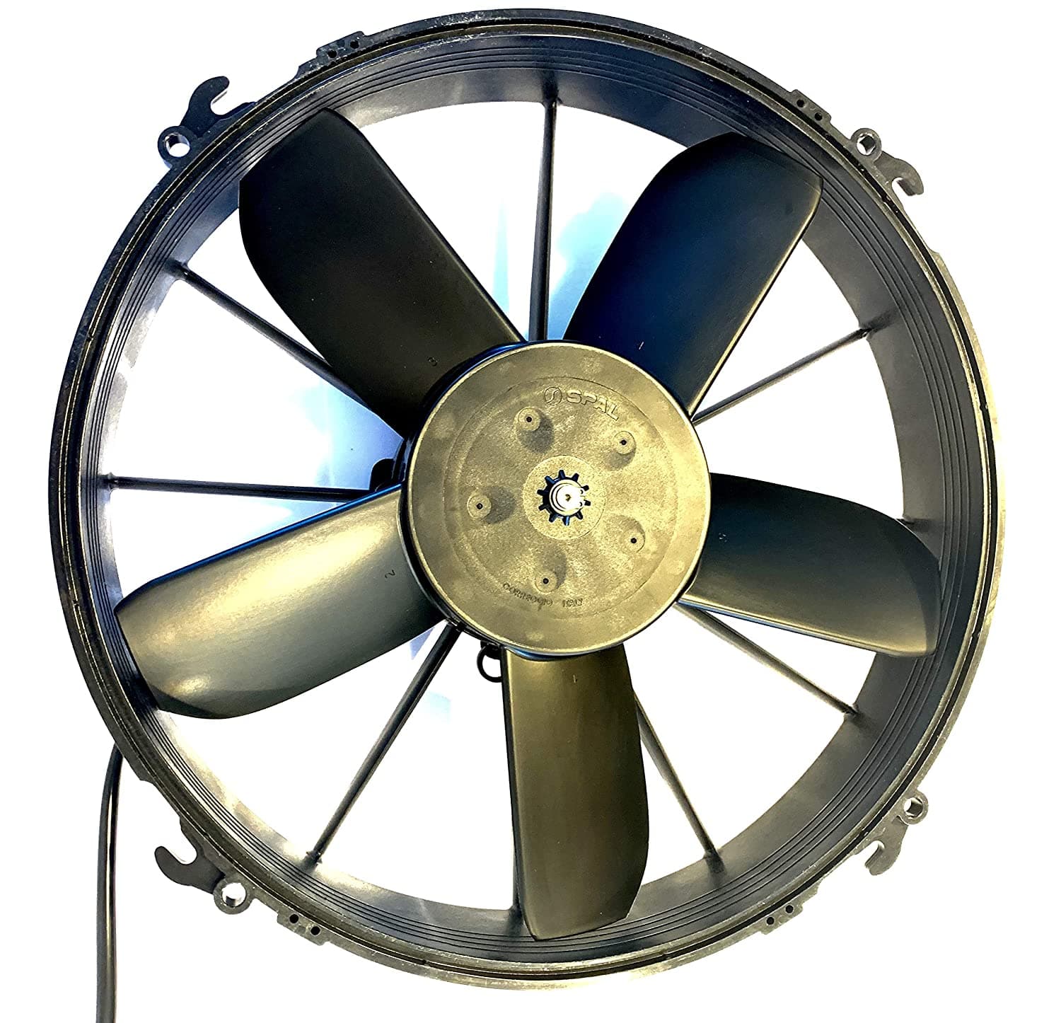 SPAL 12" SPAL Fan - 30102038 12" 12 Volt Puller Fan High Performance Straight Blade 1640 cfm with Plastic Shroud SPAL Fan - 30102038 12" 12 Volt Puller Fan