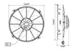 SPAL 12" SPAL Fan - 30103202 12" 12 Volt Puller Fan Sealed High Output Curved Blade 1870 cfm VA01-AP90/VLL-66A SPAL Fan - 30103202 12" 12 Volt Puller Fan 1870 cfm