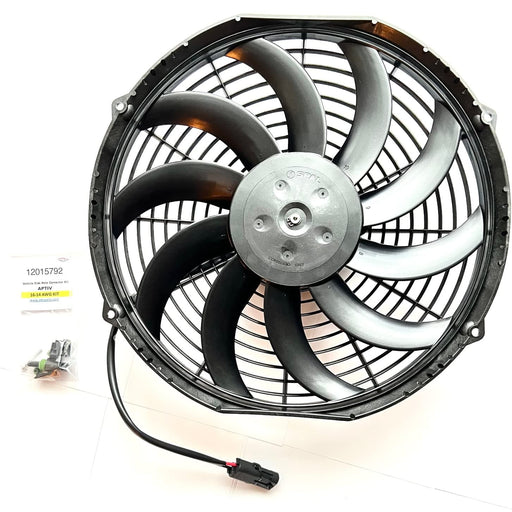 SPAL 12" SPAL Fan - 78-1560 781560 12" 12 Volt Condenser Puller Fan 1451 CFM for APU Thermo King Tripac Evolution with Female Mate Connector Kit SPAL Fan - 78-1560 781560 12" 12 Volt 1451 CFM APU Fan