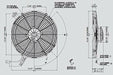 SPAL 14" SPAL Fan - 30102056 14" 12 Volt Pusher Fan High Performance ; Curved Blade SPAL Fan - 30102056 14" 12 Volt Pusher Fan