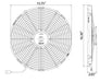SPAL 16" SPAL Fan - 30100400 16" 12 Volt Puller Fan Low Profile Straight Blade 1074 cfm VA18-AP10/C-41A SPAL Fan - 30100400 16" 12 Volt Puller Fan1074 cfm 