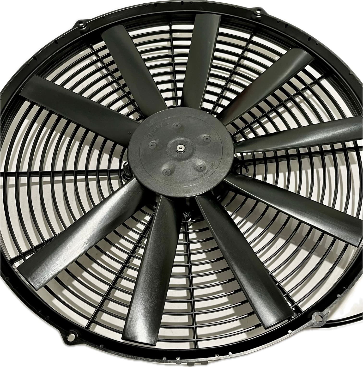 SPAL 16" SPAL Fan - 30100400 **USED** 16" 12 Volt Puller Fan Low Profile Straight Blade 1074 cfm VA18-AP10/C-41A SPAL Fan - 30100400 **USED** 16" 12 Volt Puller Fan