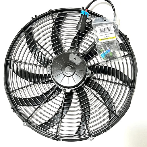 SPAL 16" SPAL Fan - 30102050 16" 12 Volt Puller Fan Puller Curved Blades 2024 CFM Sealed Cooling for Thermo King Tripac APU Evolution Carrier Condenser 78-2050 30102049 with Mating Connector Kit SPAL Fan - 30102050 16" 12 Volt Puller Fan 2024 CFM