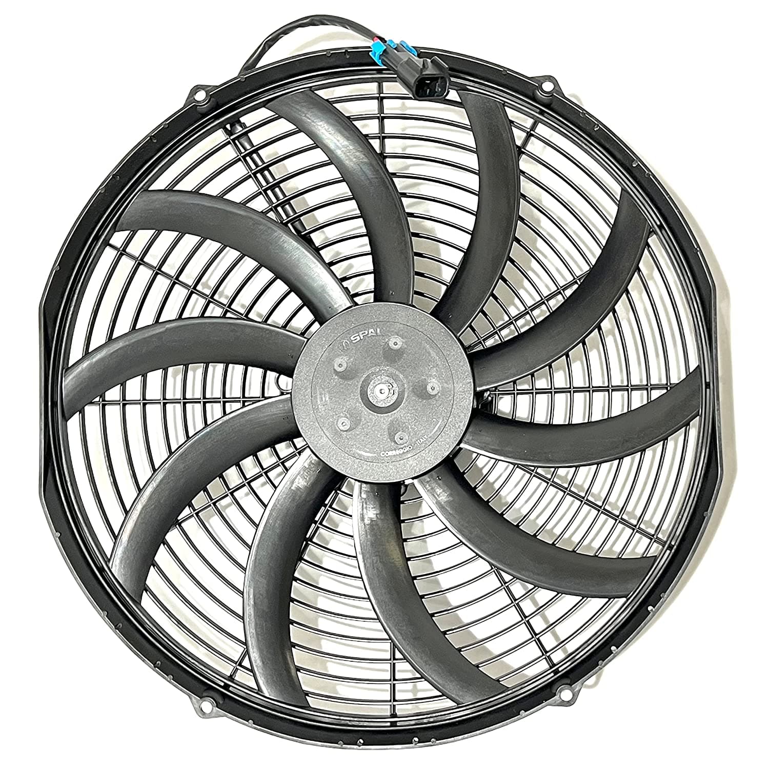 SPAL 16" SPAL Fan - 30102050 16" 12 Volt Puller Fan Puller Curved Blades 2024 CFM Sealed Cooling for Thermo King Tripac APU Evolution Carrier Condenser 78-2050 30102049 with Mating Connector Kit SPAL Fan - 30102050 16" 12 Volt Puller Fan 2024 CFM
