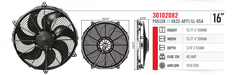 SPAL 16" SPAL Fan - 30102082 16" 12 Volt Puller Fan Sealed Curved Blade 1918 cfm VA33-AP71/LL-65A SPAL Fan - 30102082 16" 12 Volt Puller Fan | VA33-AP71/LL-65A 1918 cfm
