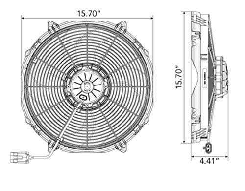 SPAL 16" SPAL Fan - 30102803 16" 12 Volt Puller Fan 12 Volt Output Curved Blade 1953 cfm VA33-AP91/LL-65A SPAL Fan - 30102803 16" 12 Volt Puller Fan 12 Volt 1953 cfm