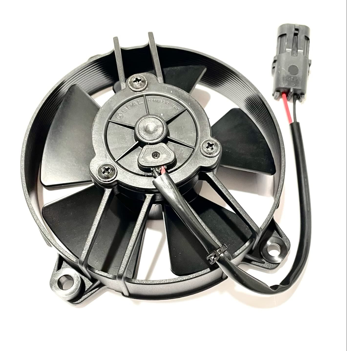 SPAL 5.2" SPAL Fan - 30103059 5.2" 12 Volt Puller Fan Sealed High Performance Straight Blade 342 cfm VA31-A101/46A with Weatherpack Sealed Connector SPAL Fan - 30103059 5.2" 12 Volt Puller Fan 