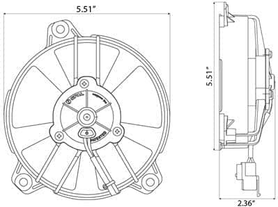 SPAL 5.2" SPAL Fan - 30103059 5.2" 12 Volt Puller Fan Sealed High Performance Straight Blade 342 cfm VA31-A101/46A with Weatherpack Sealed Connector SPAL Fan - 30103059 5.2" 12 Volt Puller Fan 