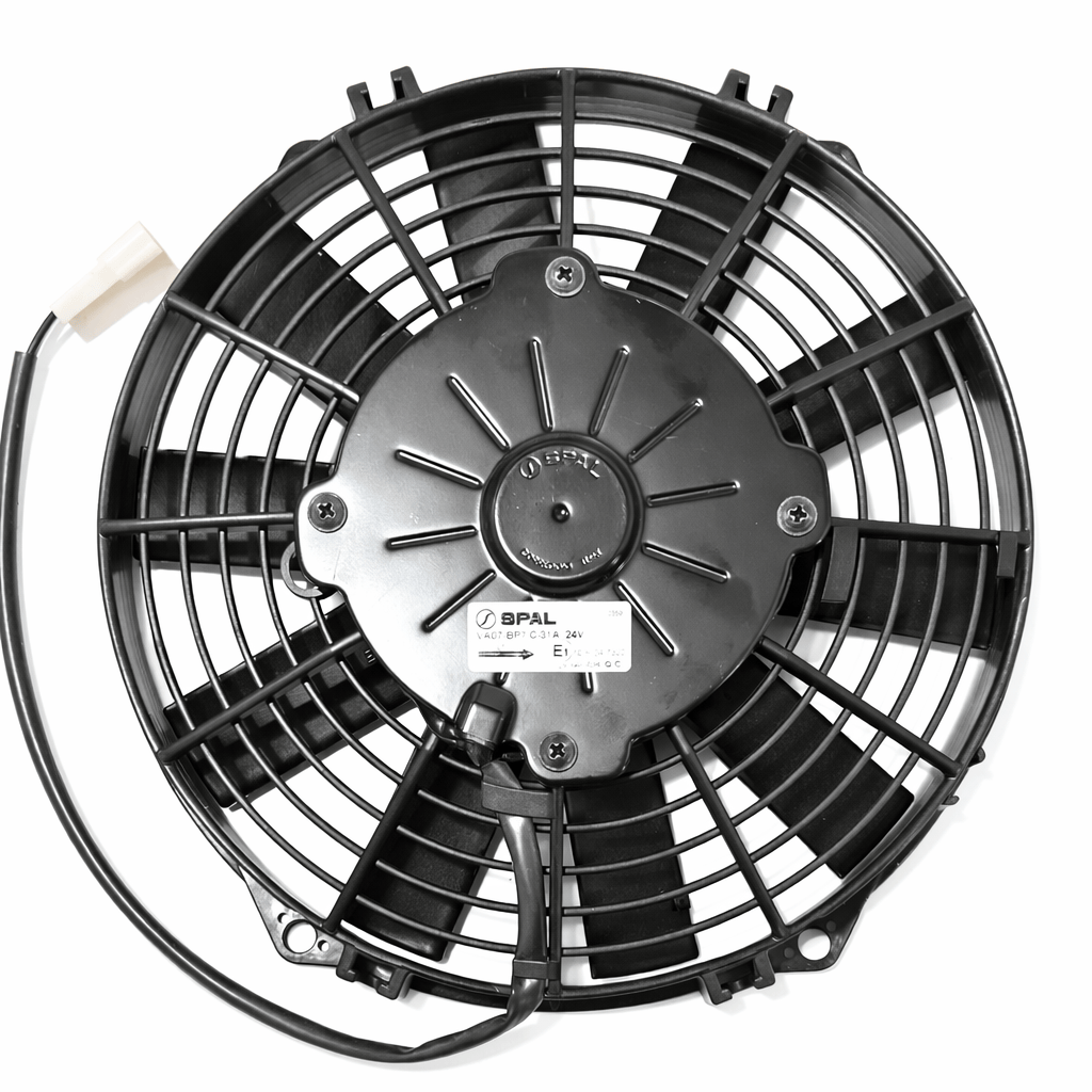 SPAL 9" SPAL Fan - 30100344 9" 24 Volt Puller Fan Straight Blade 543 cfm VA07-BP7/C-31A 24V Truck Air 06-3499, MEI 3499 SPAL Fan - 30100344 9" VA07-BP7/C-31A 24V Truck Air 06-3499, MEI 3499