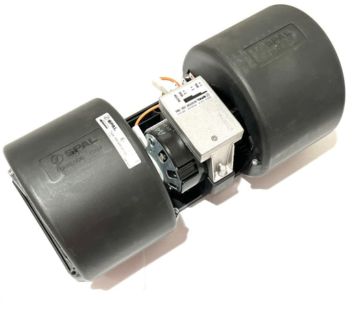 SPAL Blower SPAL Fan - 30000194 Dual Wheel Centrifugal Blower Fan 12 Volt 006-A46-22 537 CFM RA3VCV Fused with 20 Amp Inline Holder SPAL Fan - 30000194 Dual Wheel Centrifugal Blower Fan 12 Volt