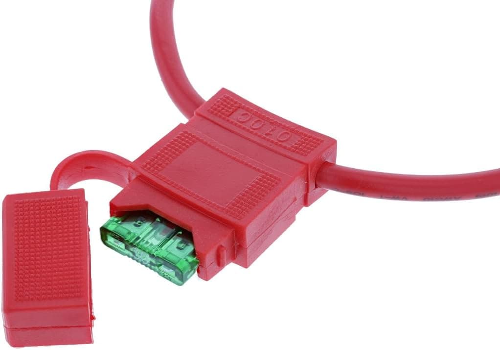 EDS 10 Gauge Fuse Holder - 10 AWG Inline Fuse Holder with both 30 & 40 AMP ATC Blade Fuses 10 Gauge Fuse Holder - 10 AWG Inline Fuse Holder