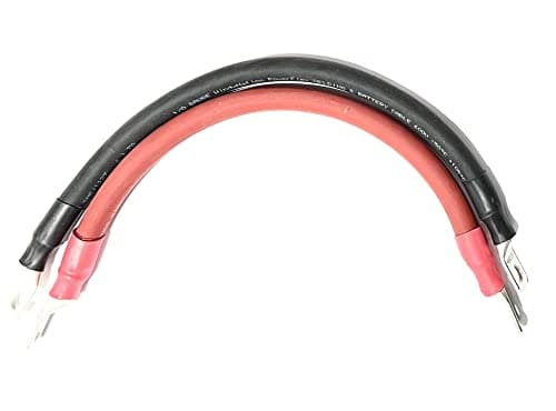 EDS Battery Cable Battery Cables -4 AWG 12 Inch with 3/8 Lug - (Set of Red & Black) for Inverter, Solar, RV, Car, Boat, Lawn, Generator, etc. - Made in USA Battery Cables -4 AWG 12 Inch with 3/8 Lug - - Made in USA